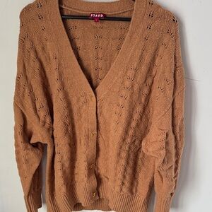 STAUD Women's Brown Knit Cardigan